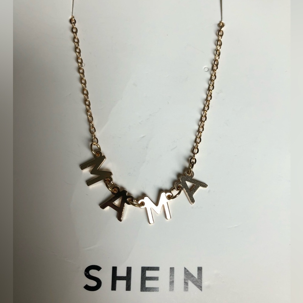 SHEIN New Gold MAMA Necklace